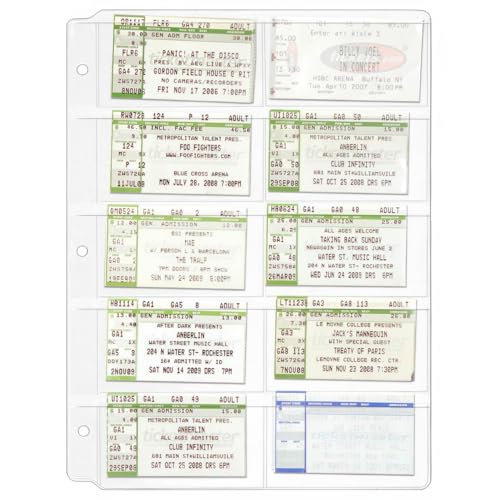 StoreSMART Ticket & Stub Binder Page - 10 Pockets per Page - 25-Pack - VH308-TKT-25