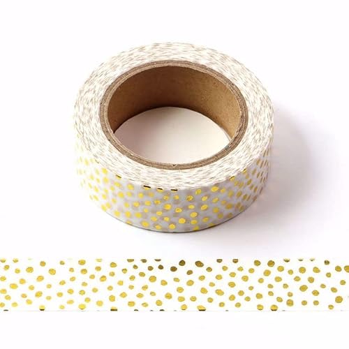 QERTYHJK Gold foil 10m Paper Tape dot,Strip,Pineapple,Heart Decorative washi