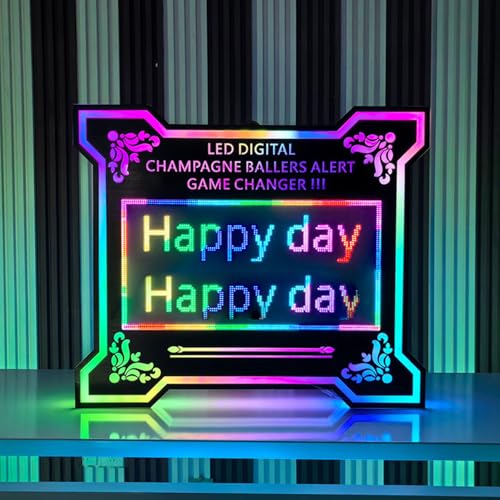 AityBuy Night Club Signs VIP Board LED Message Board,LED Club Bottle Presenter,App Programmable Color Display Screen,for Wedding, Birthday,Parties,Club VIP Service