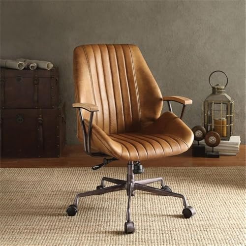 Acme Furniture 92412 Hamilton Top Grain Leather Office Chair in Coffee Leather