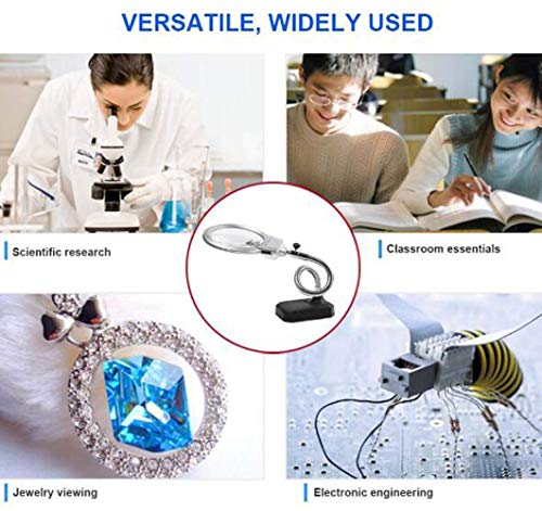 Magnifier, Desktop Magnifier Lamp with Led Light Led Magnifying Lamp Folding Magnifying Glass Desktop Lamp 2.25x 5X Magnification Adjustable Swivel Arm for Desk Workbench Task Craft