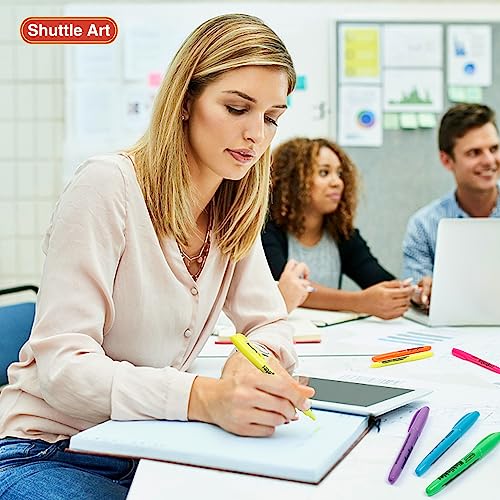 Shuttle Art 288 Pack Highlighters, Highlighters Assorted Colors Set, 8 Bright Colors Chisel Tip Dry-Quickly Non-Toxic Highlighter Markers Bulk for Adults Highlighting in Home School Office