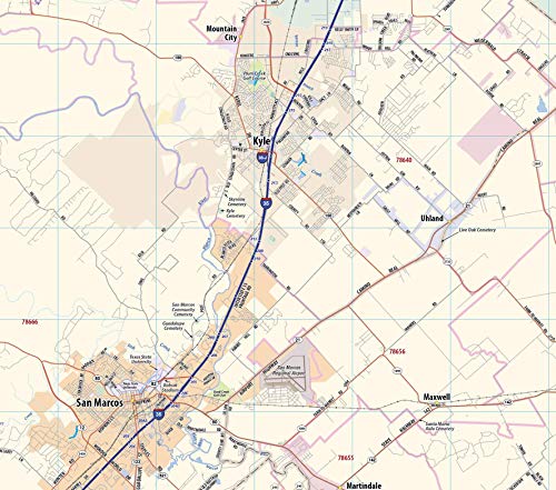 Topographics Austin Metro Area Laminated Street Map (42" x 47")