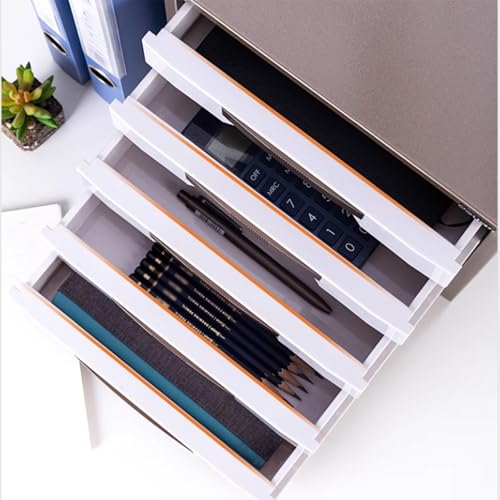 GUODDM 7-Tier Metal Drawer Organizer - Lockable Desktop File Cabinet, Small Document Storage Box For Office, Home School, For Papers Folders Supplies(B)