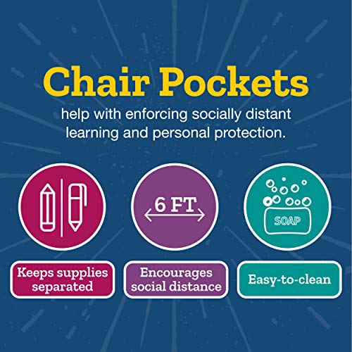Really Good Stuff Classic Student Book Collection Chair Pockets, 6-Pack