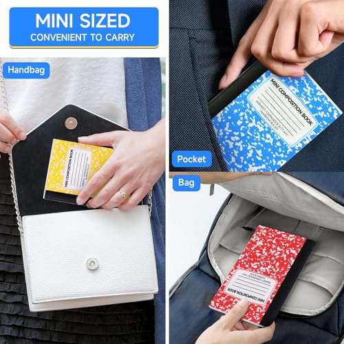 UZLU 96 Pack Mini Composition Notebooks 4.5x3.25 Inch College Ruled