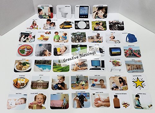 Visual Daily Picture Schedule for Autism - 3 Charts & 45 Real Photo Cards - Routine Board for Kids & Adults - ADHD Special Needs ABA Therapy Tool - Large Size Behavior Chart