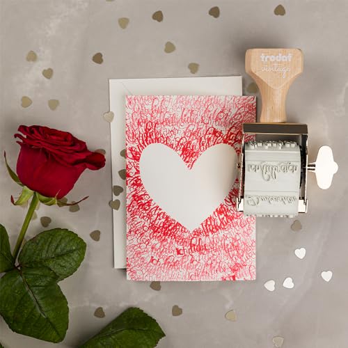 Trodat Vintage Stamp with 6 Texts and Stamp pad with 3 Colours.