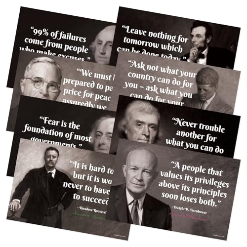 Quarterhouse 8 Poster American President Quotes Classroom Set