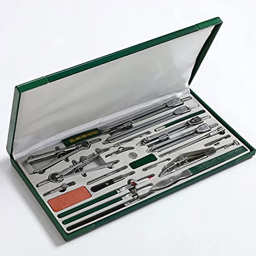 23 Piece Geometry Kit, Construction Engineering Design Professional Drawing Tools, for Drafting, Math and Making Circles with Large Extension Beam for School, Drafting, Architecture
