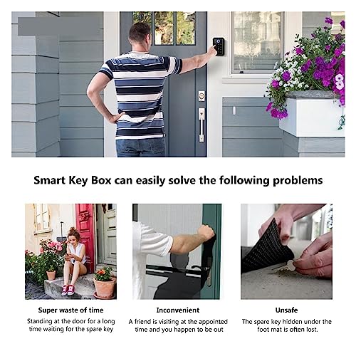 HGIYA Key Lock Box Safe Storage Waterproof Organizer Secret Cabinet Outdoor,Security Intelligent Password or TT APP Anti-Theft