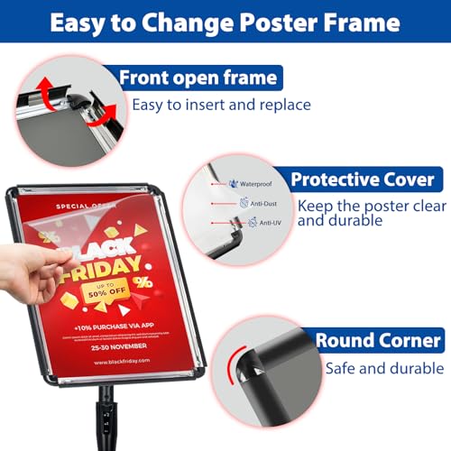 VAIIGO 2Pack 11x17 Sign Stand - Adjustable Floor Standing Sign Holder