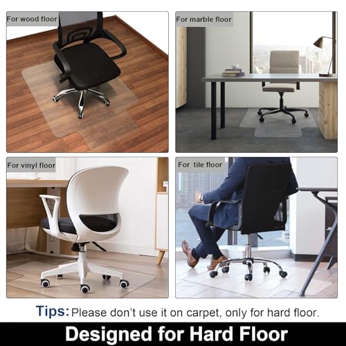 AiBOB Office Chair Mat for Hardwood Floor, 36" x 48" Clear Floor Protector