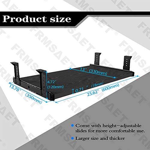 FRMSAET Office Product 20/24/30 inch Keyboard Drawer Tray(24 inch, Black)