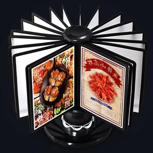 Flip File Organizer For Desk, Rotating Catalog Display Rack - File Organizer For Desk, 20 Double-Sided Panels, Letter-Size, Desktop Reference System, For Display A4 Documents, Product Price List, Desk