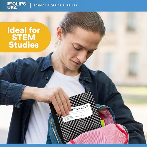 VEEBOOST Composition Notebooks, Quad Ruled, Graph Paper Composition Notebook, Graph Composition Notebook, 100 sheets, 9.75″ x 7.50″ (12 Pack)