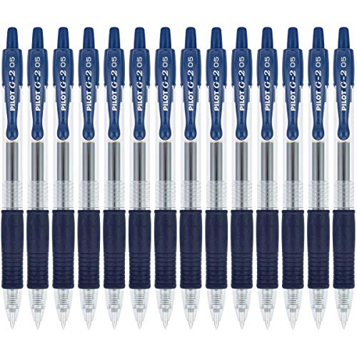Pilot, G2 Premium Gel Roller Pens, Extra Fine Point 0.5 mm, Pack of 14, Navy