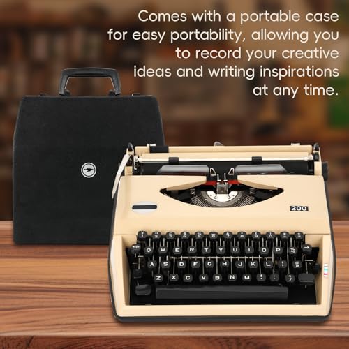 Coffee Manual Typewriter,1980s Traditional Portable Vintage Typewriter Deeply Restored,Manual Typewriter for Writing,Letters and Vintage Collectible Present,Classic Retro Manual Typewriter