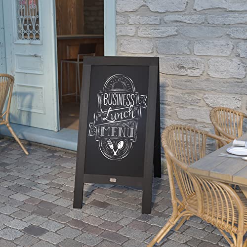EMMA + OLIVER Black 48x24 Deluxe Magnetic Chalkboard Set