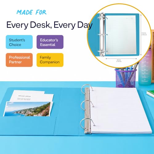Enday 3 Inch Bulk 24-Pack Mix 3 Ring Binder Clear View Presentation Binder Assorted colors multi-pack 3-ring presentation view binder with pockets Heavy duty bulk supplies for school & office folders.