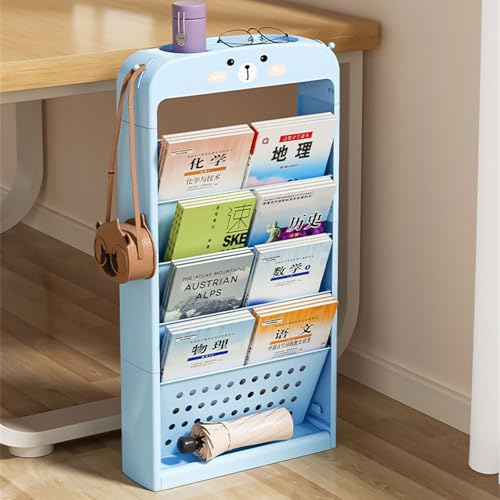 Multilayered Book Cart On Spacious and Sturdy Storage Organizers for Home and Office Supplies School Daily Use Kids Bookshelf