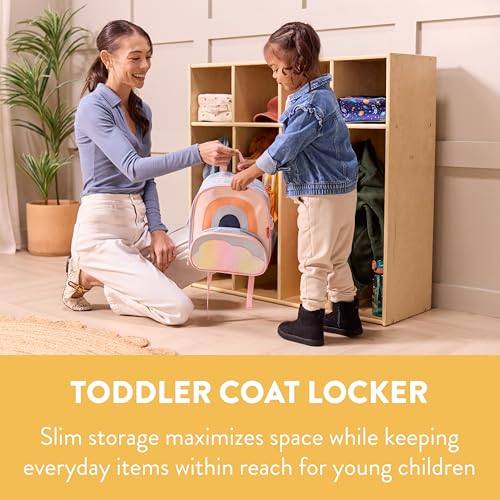 Back2School Express Sleekline 4-Section Toddler Coat Locker, Natural