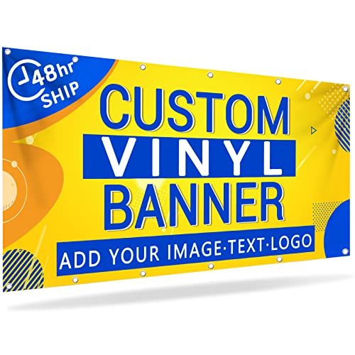 Custom Vinyl Banners and Signs Customize Outdoor with Photo Text, Personalized Banner for Business Birthday Graduation Parties Indoor 4'X8'