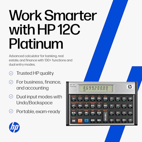 HP 12C Platinum Financial Calculator, 130+ Functions, RPN, Undo Key