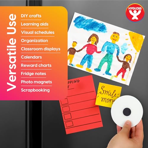 Hygloss 1,000 Pcs Magnetic Dots with Adhesive Backing 3/4-Inch Round Sticky