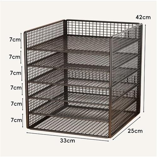 Desk File Organizer, Wiremesh 6 Tier Letter Tray Document Storage A4 Filing Paper Organiser Desk Tidy