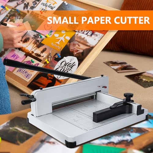 Paper Cutter,Paper Cutter Slider,Guillotine Paper Cutter,15 inch Wrapping Paper Cutter,Guillotine Paper Cutters and Trimmers Cards Leather with Metal Base for Office Home School,Solid Steel