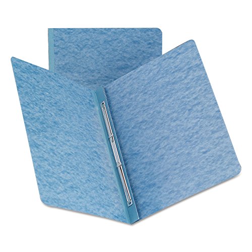 Smead PressGuard Report Cover, Metal Prong Side Fastener with Compressor, 3" Capacity, Letter Size, Blue, 25 per Box (81052)