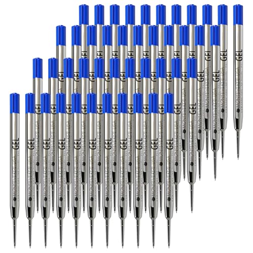 Monteverde Capless Gel Refill to Fit Parker, Extra Fine, Blue, 50 Pack