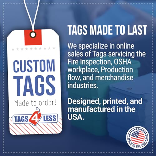 Tags 4 Less Custom Backflow Preventer Inspection Tags – 2 5/8" x 5 1/4" Maintenance Record Label for Backflow Test, Waterproof Heavy Duty Vinyl Plastic for Record-Keeping (Pack of 100)