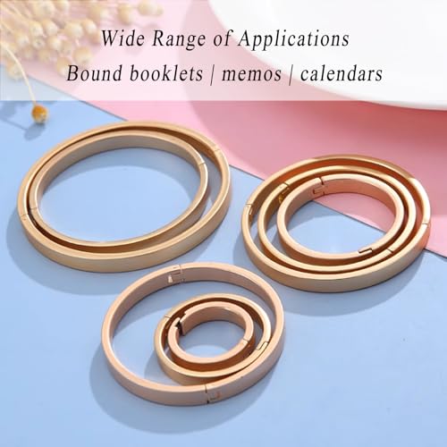 Binder Rings, Metal Binder Rings, 20 PCS Small Card, Book for Office School, Home, Gold(3cm)