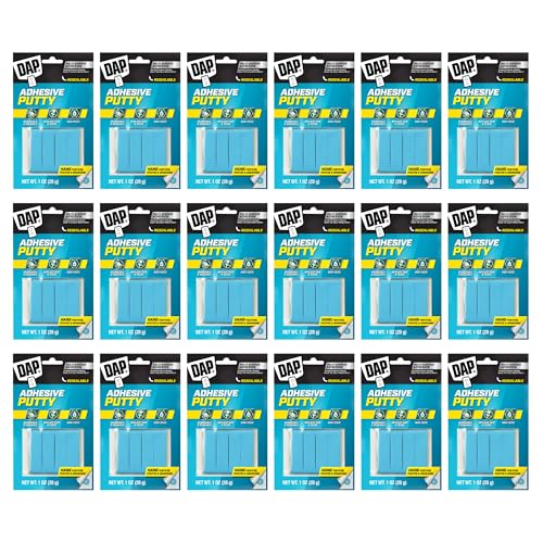 DAP 01201 Bluestik Reusable Adhesive Putty, 1 oz Size, Blue (Pack of 18)