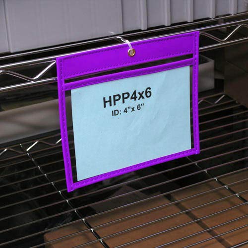 StoreSMART - 6" x 9" - Open Long - Purple Rigid Vinyl Sewn Pocket - 25-Pack - T85206L-P-25