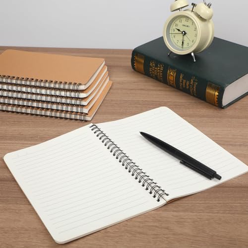 miikoul 150 Packs A5 Spiral Notebooks, 8.0"×5.6", 60 Sheets/120 Pages, Hardcover Lined Journal Notepad Travel Notebooks for Office and Back to School Supplies
