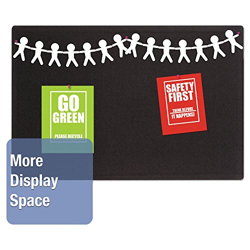 Quartet 7684BK Fabric Bulletin Board, Frameless,w/Hardware, 4-Ft x3-Ft, Black