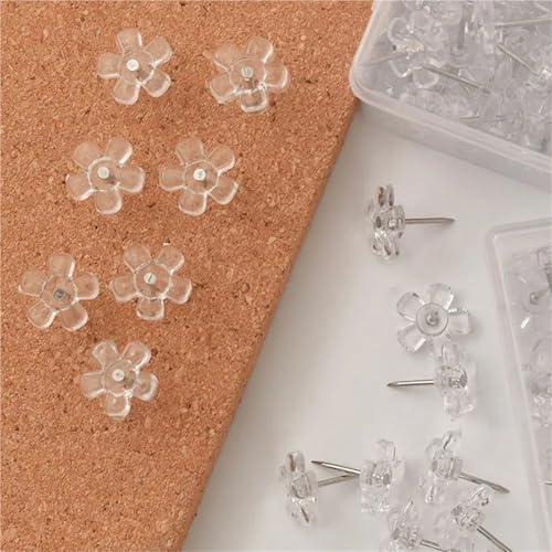 Plastic Thumbtacks 400pcs Flower Shape Push Pins Cork Board Thumb Tacks