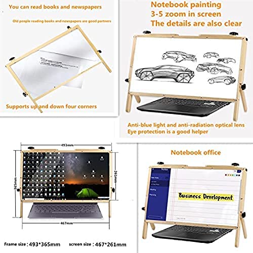 Laptop Computer Screen Magnifier, 22" Magnifying Screen for Computer Monitor, 3X Magnifying Glass for Laptop Tablet, Project
