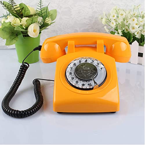 QUANGJN Corded Landline Telephone Vintage Antique Phones Classic Rotary Dial Home Phone Old Fashion Business Phones Office Decor