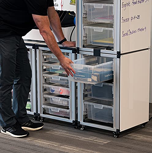 LUXOR MBS-STR-31-18S Modular Classroom Storage Cabinet - 3 Side-by-Side modules with 18 Small Bins