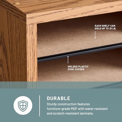 Safco Literature Organizer, 36 Compartments, Office and Classroom Mailbox with Adjustable Shelves, Wood Paper and Mail Sorter, Medium Oak