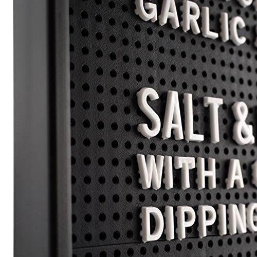 308 X 764mm Black Framed Peg Board - Retro Style Menu Board - Quick Change Message Board