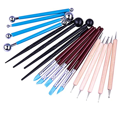 KKIUUUYTGT 18Pcs Clay Tool Sculpture Modeling Tools Ball Stylus Dotting for Pottery Rock Painting Mandala Art Carving