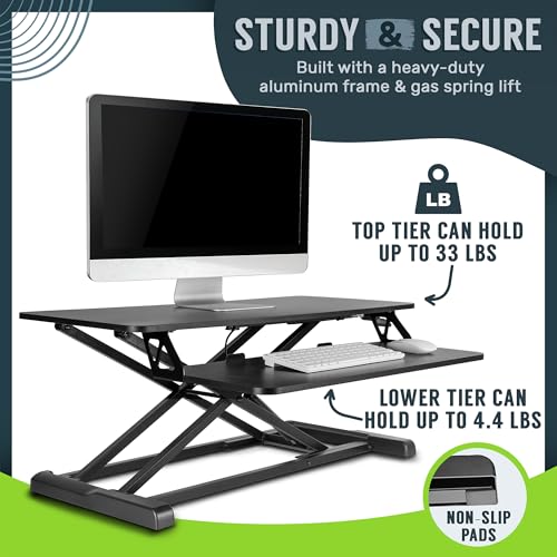 TechOrbits Black 32 in Standing Desk Converter, OF-S05-1