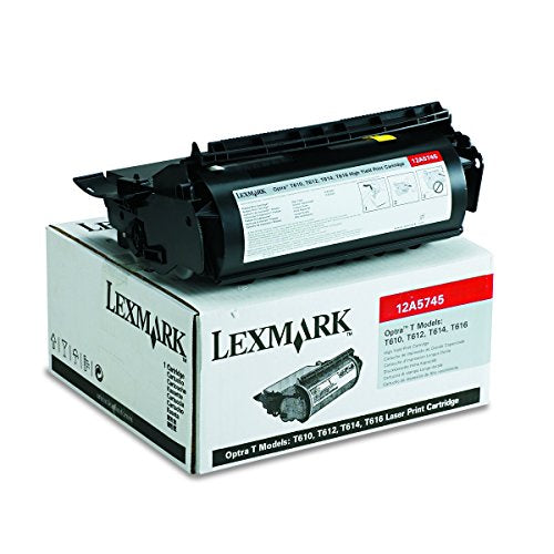 Lexmark High Yield Toner Cartridge, 25000 Yield (12A5745)