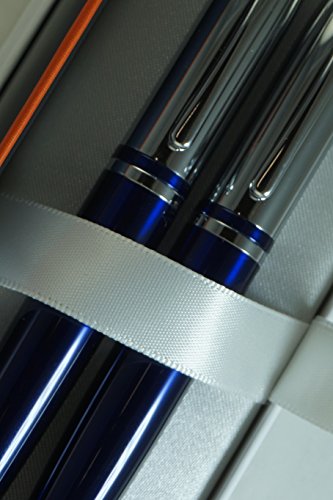 Cross Midnight Blue, polished Appointments and Cross signature mid Band Calaise Selectip Black Gel Ink Rollerball pen and Ballpoint Pen set.
