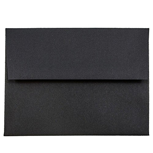 JAM PAPER A2 Premium Invitation Envelopes - 4 3/8 x 5 3/4 - Black Linen - Bulk 250/Box